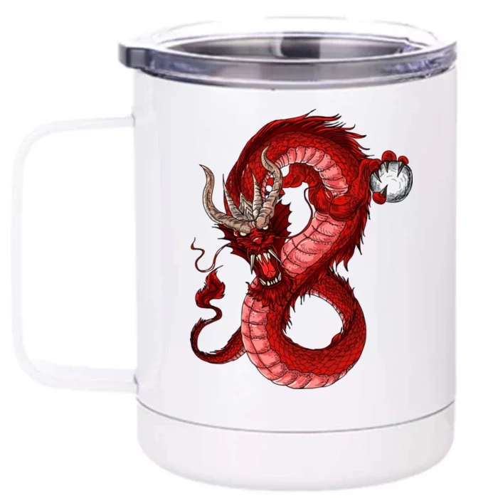 Red Dragon Front & Back 12oz Stainless Steel Tumbler Cup