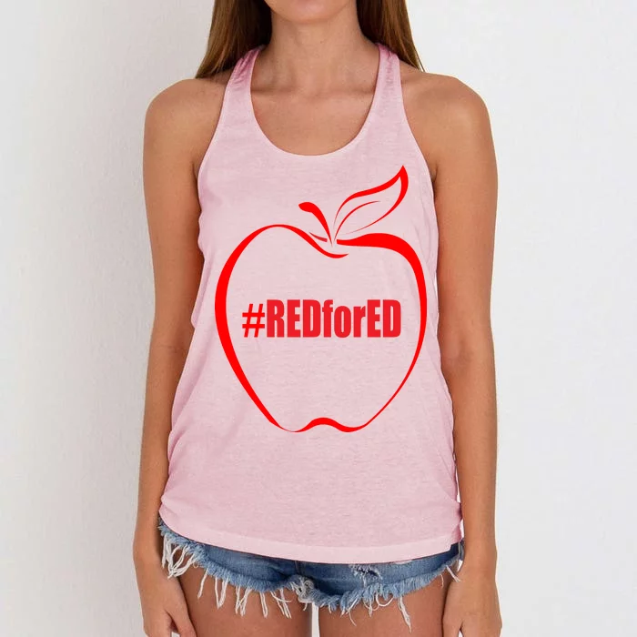 Red For Ed Women's Knotted Racerback Tank