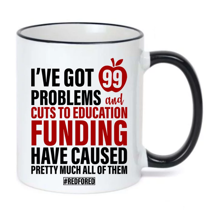 Red For Ed 99 Problems Black Color Changing Mug