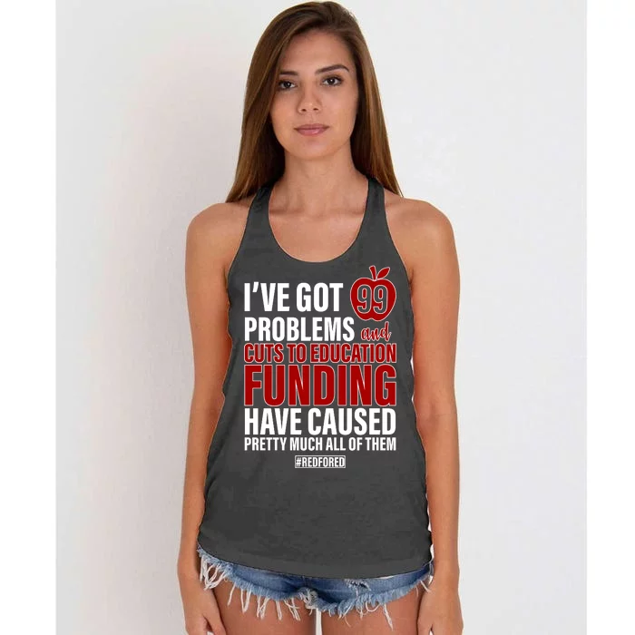 Red For Ed 99 Problems Women's Knotted Racerback Tank