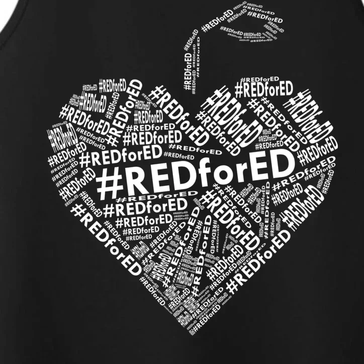 Red For Ed Apple Heart Performance Tank