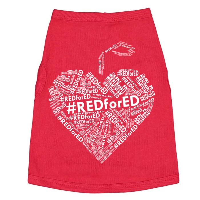 Red For Ed Apple Heart Doggie Tank