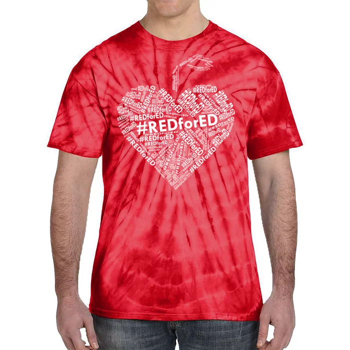 Red For Ed Apple Heart Tie-Dye T-Shirt