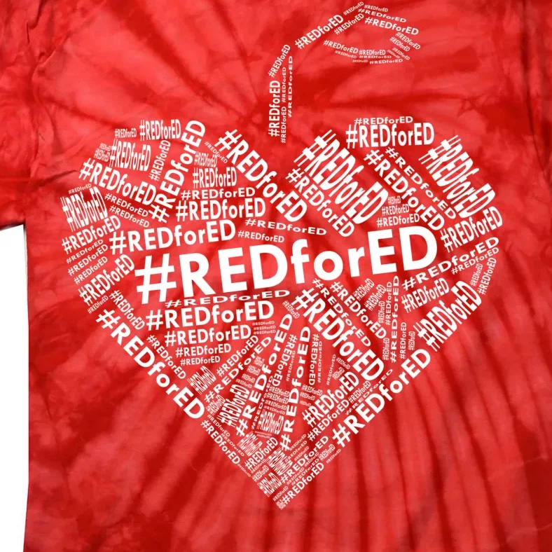 Red For Ed Apple Heart Tie-Dye T-Shirt