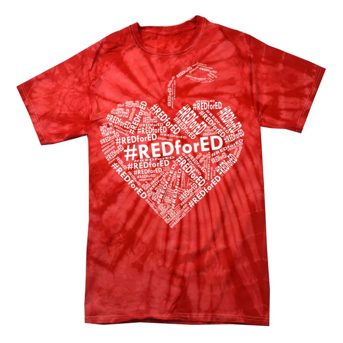 Red For Ed Apple Heart Tie-Dye T-Shirt