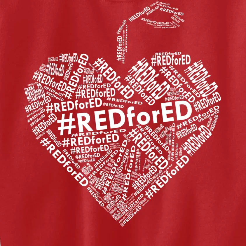 Red For Ed Apple Heart Kids Sweatshirt