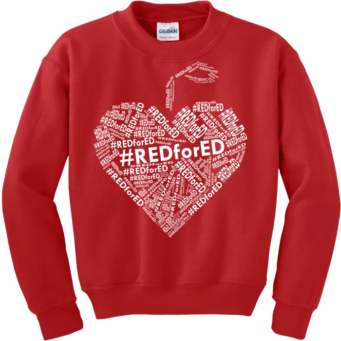 Red For Ed Apple Heart Kids Sweatshirt