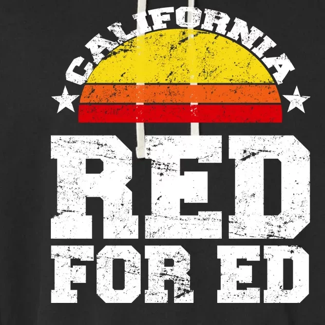 Red For Ed California Sunset Disstressed Garment-Dyed Fleece Hoodie