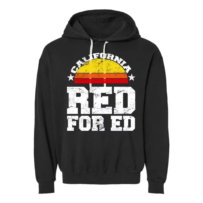 Red For Ed California Sunset Disstressed Garment-Dyed Fleece Hoodie