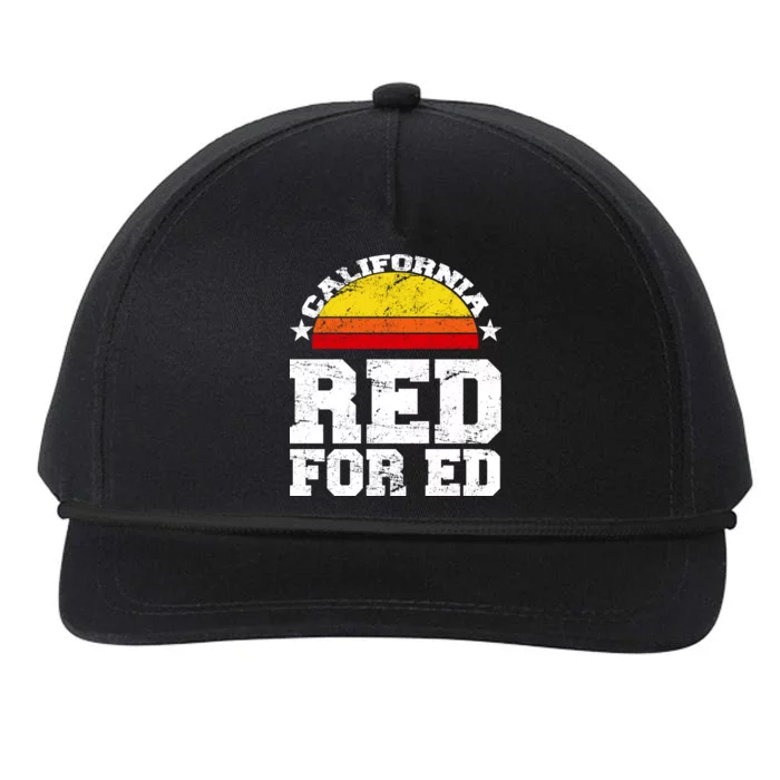 Red For Ed California Sunset Disstressed Snapback Five-Panel Rope Hat