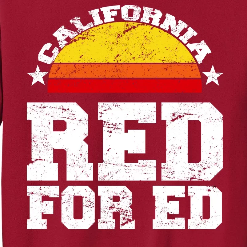 Red For Ed California Sunset Disstressed Tall Sweatshirt