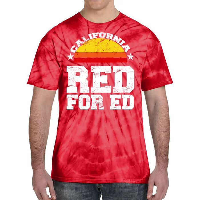 Red For Ed California Sunset Disstressed Tie-Dye T-Shirt