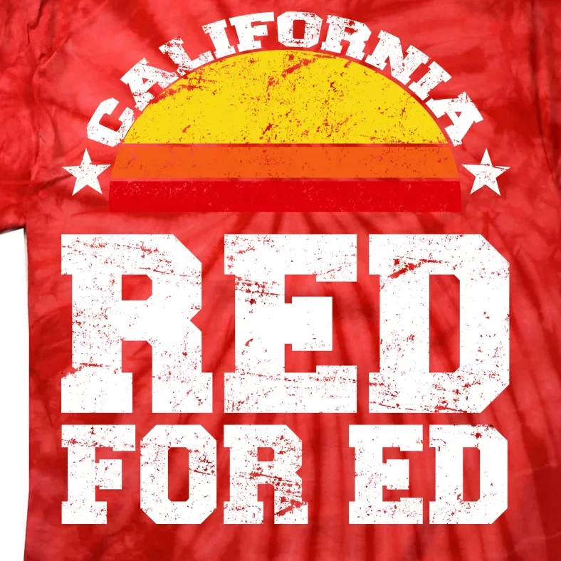 Red For Ed California Sunset Disstressed Tie-Dye T-Shirt