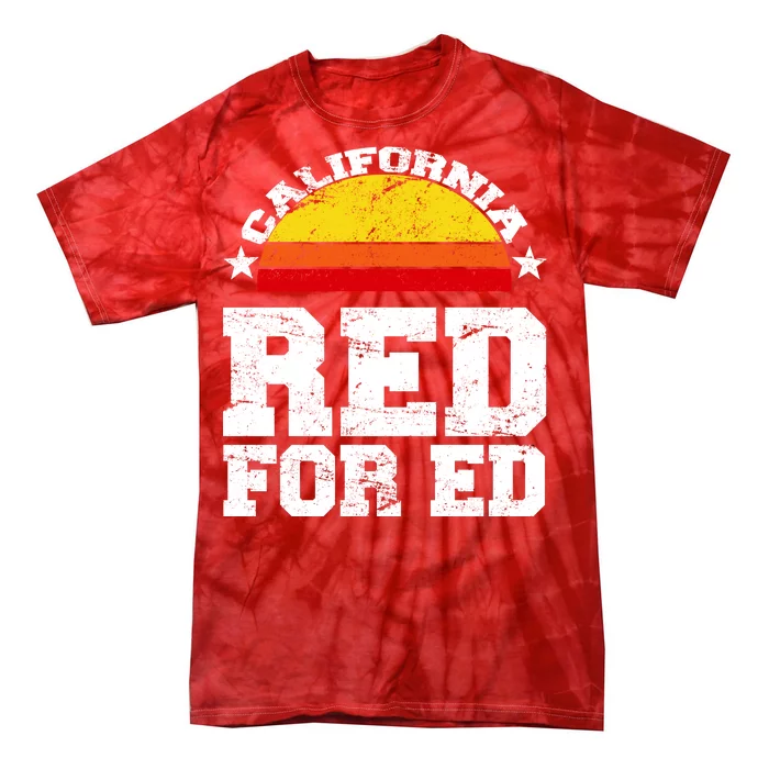 Red For Ed California Sunset Disstressed Tie-Dye T-Shirt