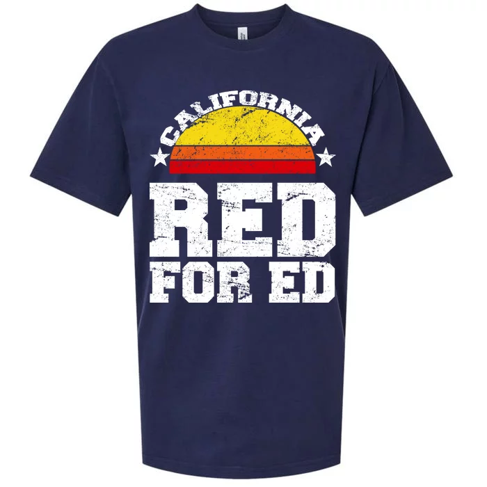 Red For Ed California Sunset Disstressed Sueded Cloud Jersey T-Shirt