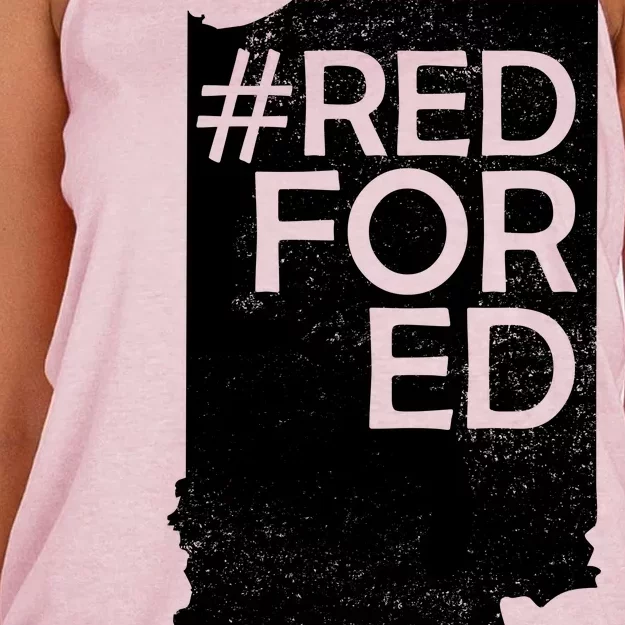 Red For Ed Indiana Women's Knotted Racerback Tank