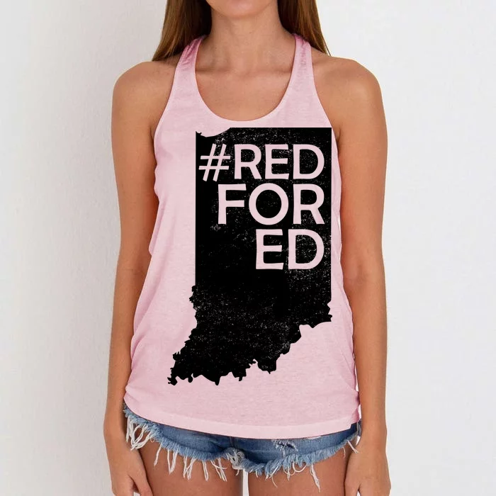 Red For Ed Indiana Women's Knotted Racerback Tank