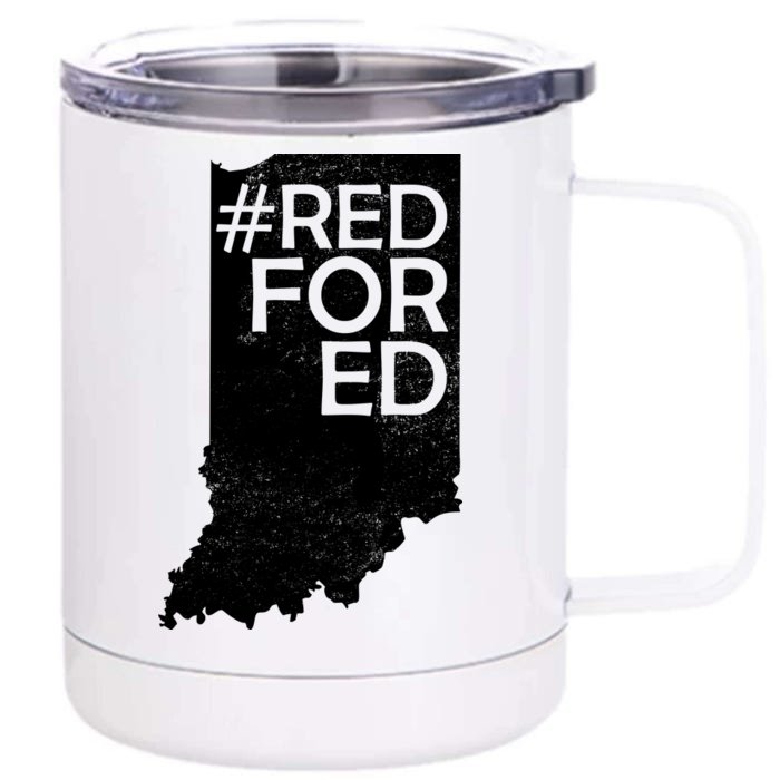 Red For Ed Indiana Front & Back 12oz Stainless Steel Tumbler Cup