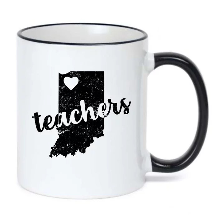 Red For Ed Indiana Teachers Black Color Changing Mug