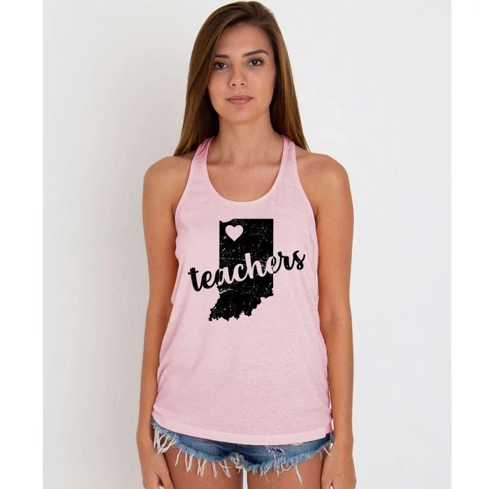 Red For Ed Indiana Teachers Women's Knotted Racerback Tank