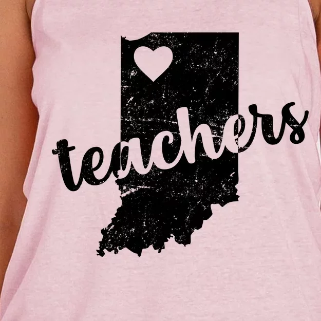 Red For Ed Indiana Teachers Women's Knotted Racerback Tank