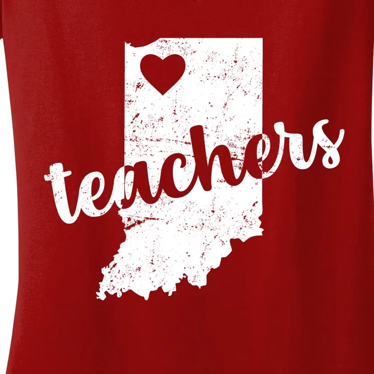 Red For Ed Indiana Teachers Women's V-Neck T-Shirt