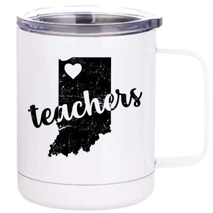 Red For Ed Indiana Teachers Front & Back 12oz Stainless Steel Tumbler Cup