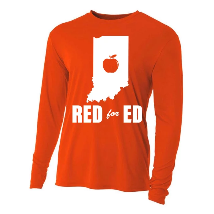 Red For Ed Indiana Teachers Apple Cooling Performance Long Sleeve Crew