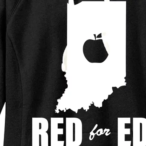 Red For Ed Indiana Teachers Apple Women's Fleece Hoodie