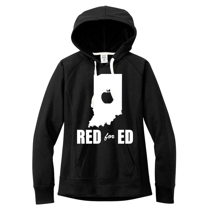 Red For Ed Indiana Teachers Apple Women's Fleece Hoodie