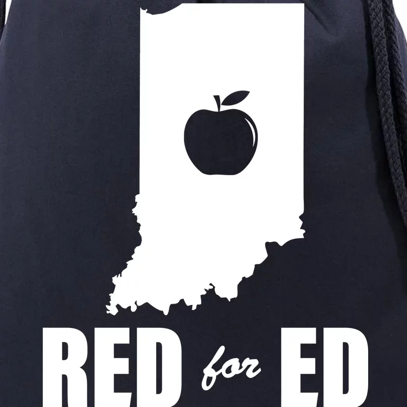 Red For Ed Indiana Teachers Apple Drawstring Bag