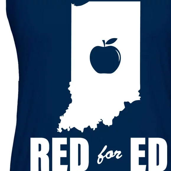 Red For Ed Indiana Teachers Apple Ladies Essential Flowy Tank