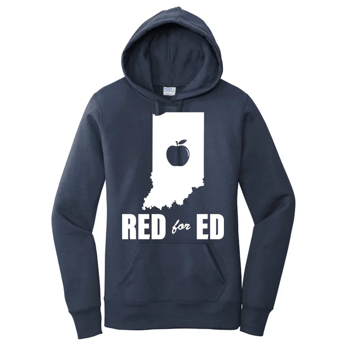 Red For Ed Indiana Teachers Apple Women's Pullover Hoodie