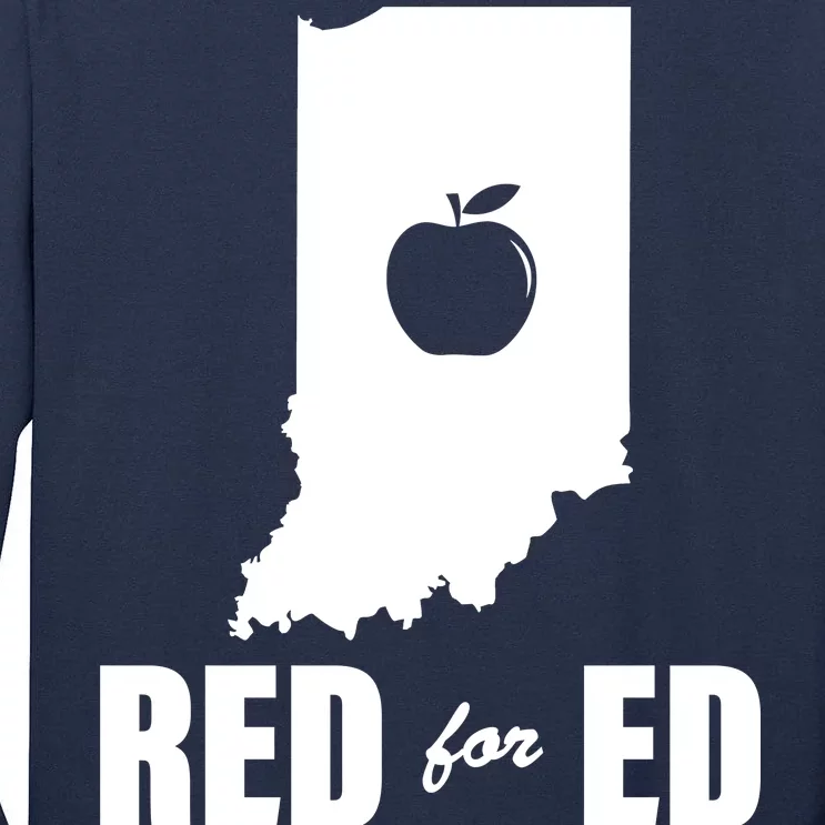 Red For Ed Indiana Teachers Apple Tall Long Sleeve T-Shirt