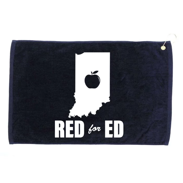 Red For Ed Indiana Teachers Apple Grommeted Golf Towel