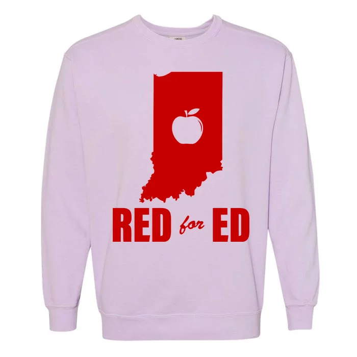 Red For Ed Indiana Teachers Apple Garment-Dyed Sweatshirt