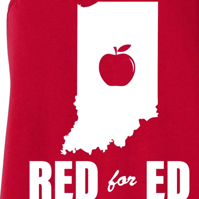 Red For Ed Indiana Teachers Apple Women's Racerback Tank