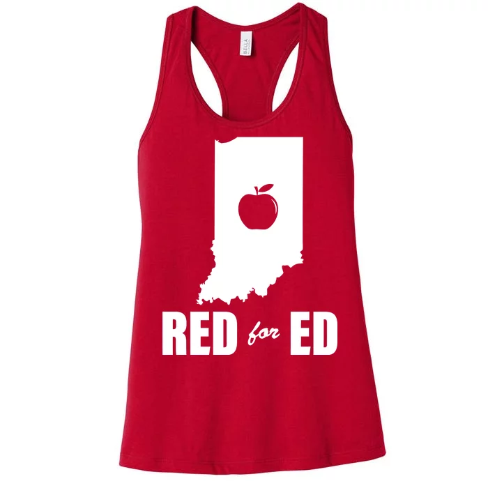 Red For Ed Indiana Teachers Apple Women's Racerback Tank