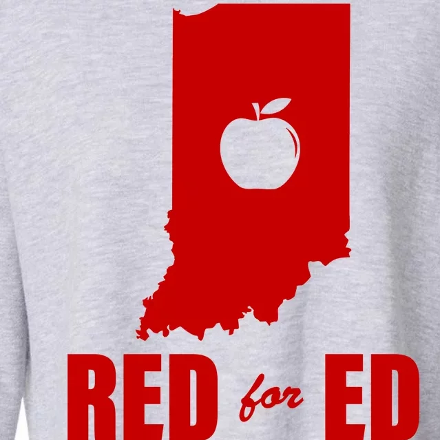 Red For Ed Indiana Teachers Apple Cropped Pullover Crew