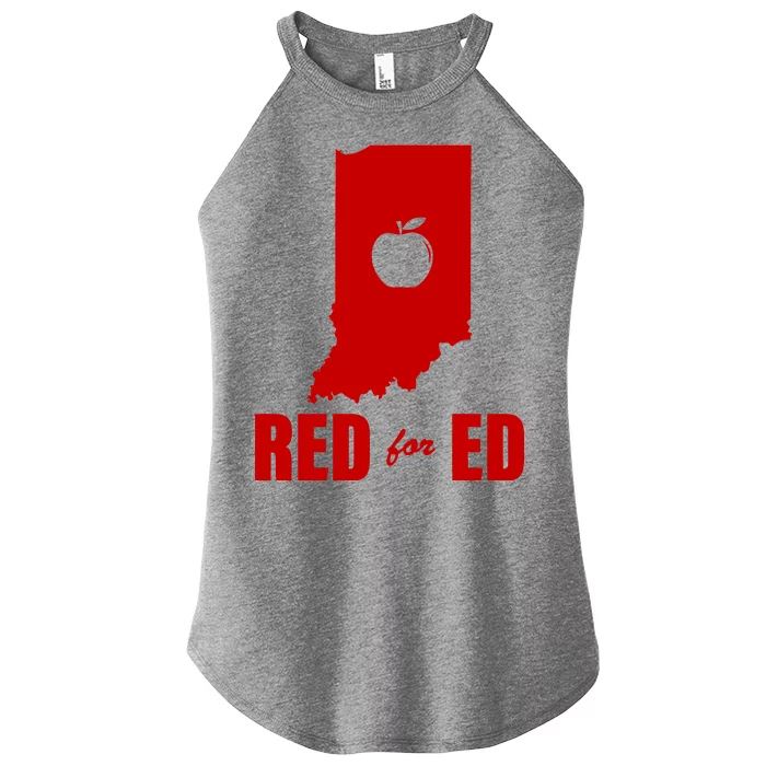 Red For Ed Indiana Teachers Apple Women’s Perfect Tri Rocker Tank