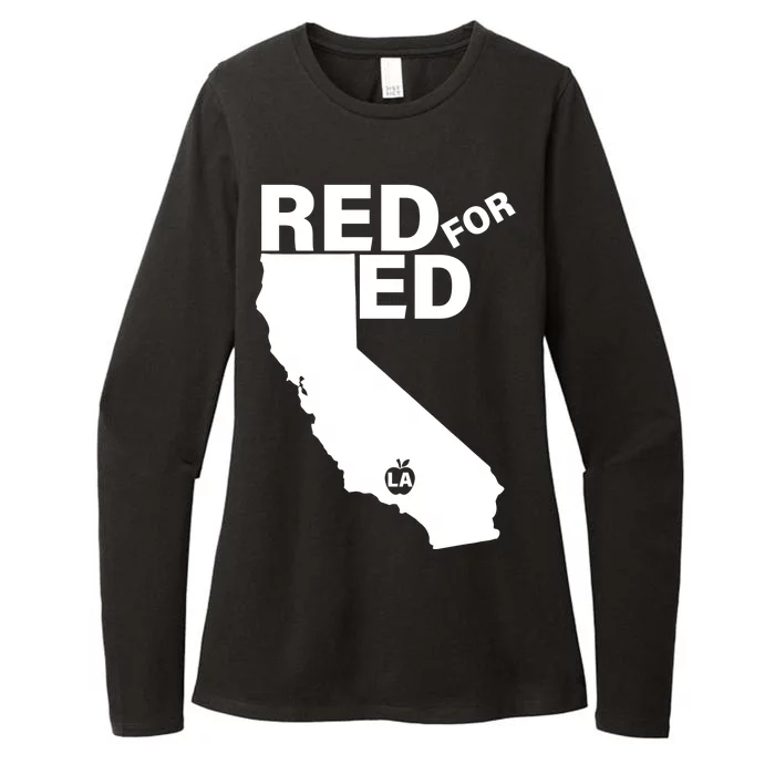 Red For Ed LA California Womens CVC Long Sleeve Shirt