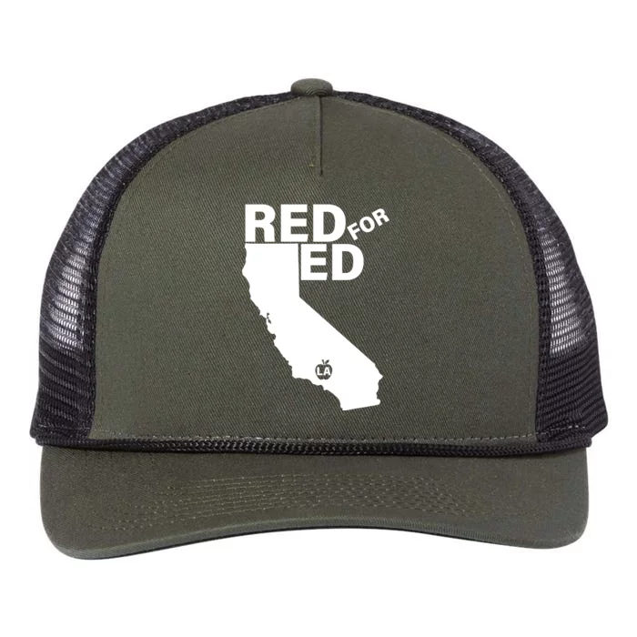 Red For Ed LA California Retro Rope Trucker Hat Cap