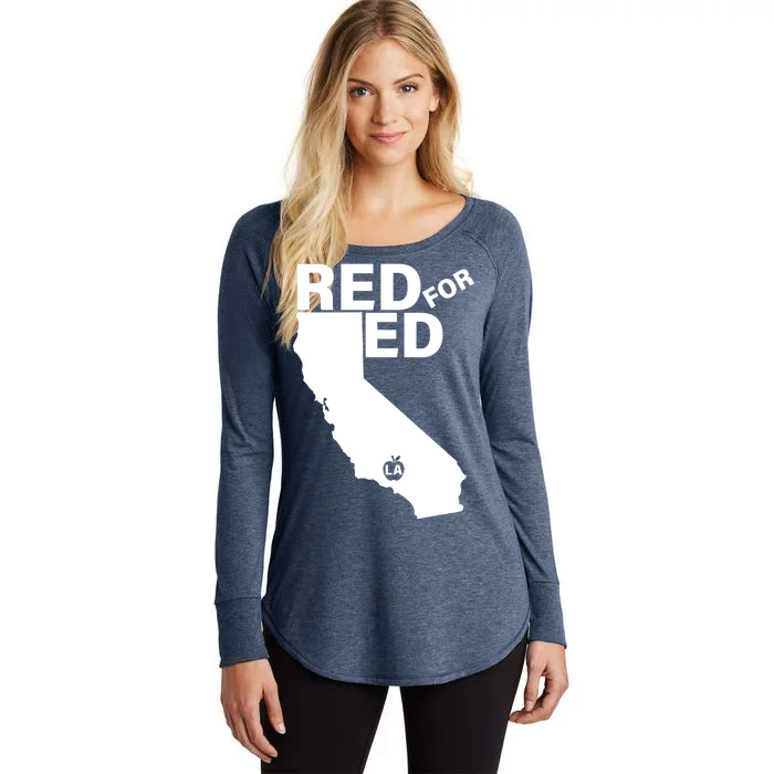 Red For Ed LA California Women's Perfect Tri Tunic Long Sleeve Shirt