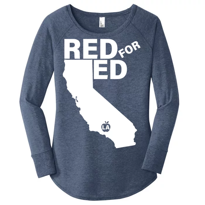 Red For Ed LA California Women's Perfect Tri Tunic Long Sleeve Shirt