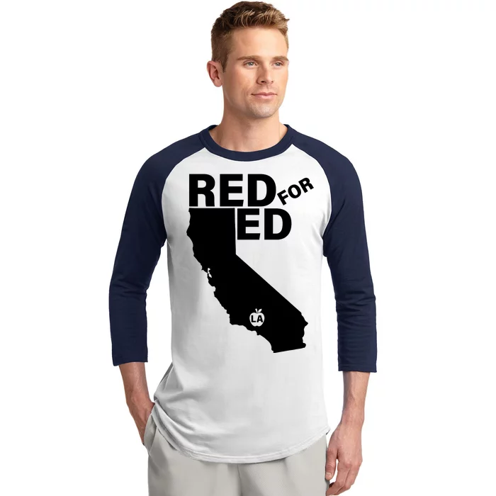 Red For Ed LA California Baseball Sleeve Shirt