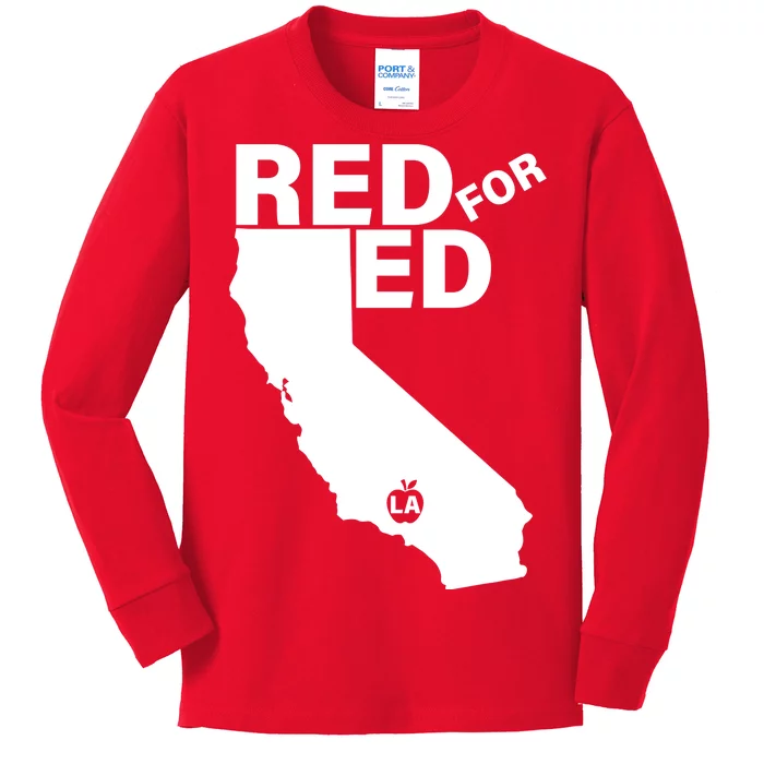 Red For Ed LA California Kids Long Sleeve Shirt