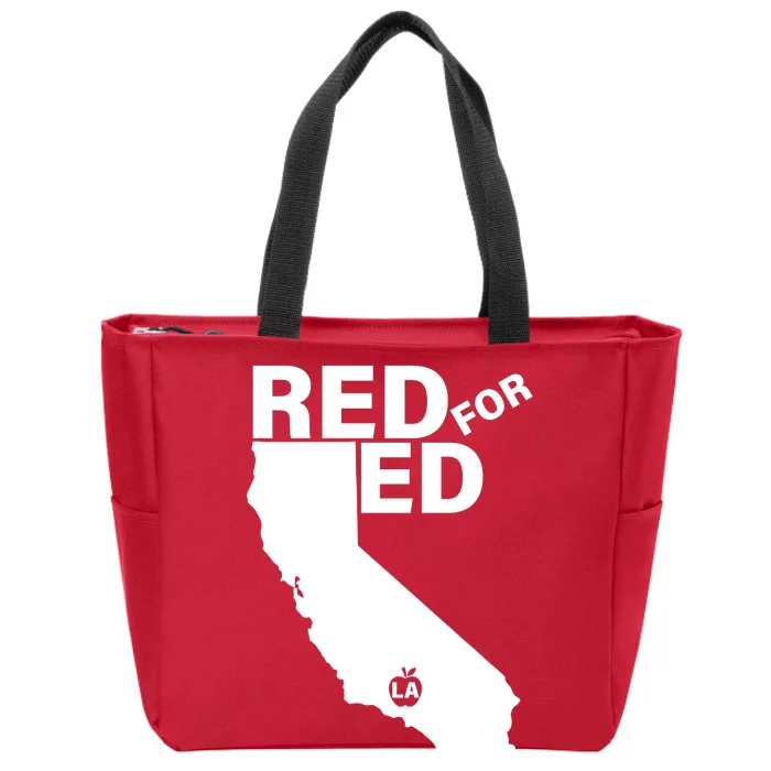 Red For Ed LA California Zip Tote Bag