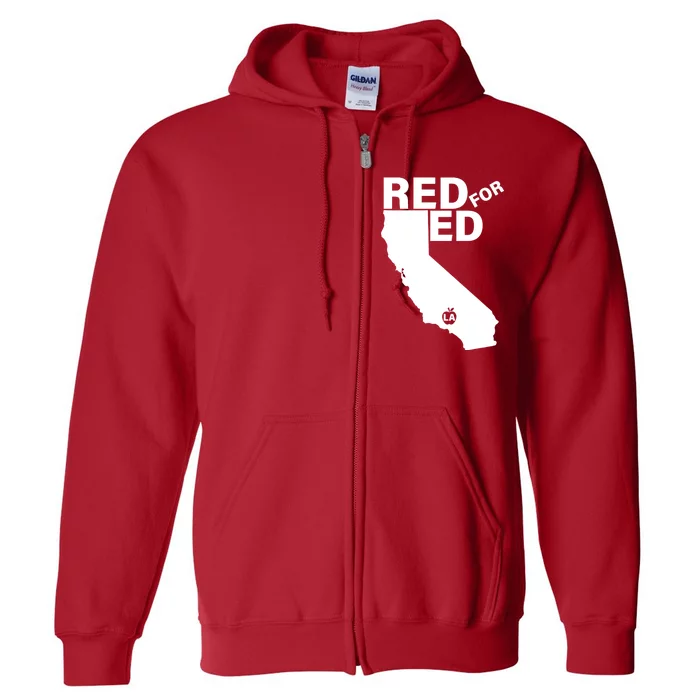 Red For Ed LA California Full Zip Hoodie