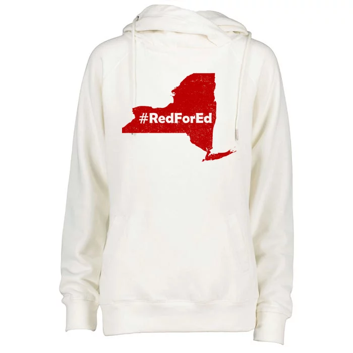 Red For Ed New York Womens Funnel Neck Pullover Hood