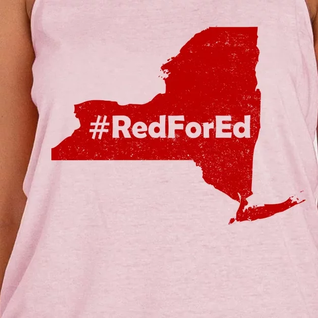 Red For Ed New York Women's Knotted Racerback Tank